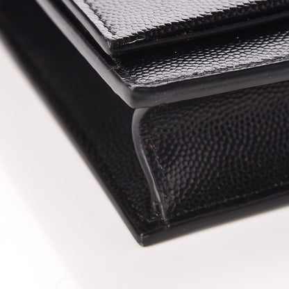 Saint Laurent Grain De Poudre Classic Monogram Kate Tassel Chain Wallet Black 8 of 12