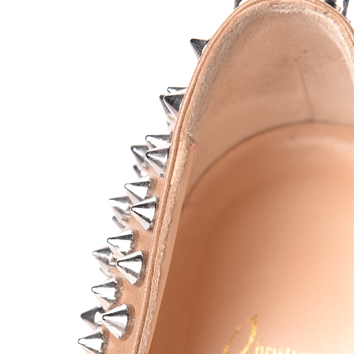 Christian Louboutin Nappa Bianca Spikes 140 Pumps 39.5 Nude Silver 10 of 10