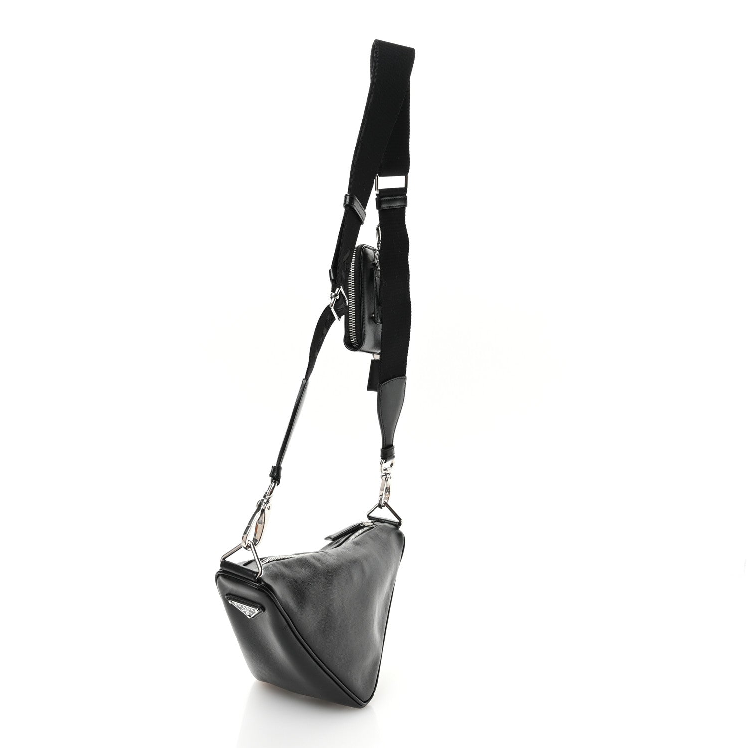 Prada Grace Lux Triangle Shoulder Bag Black 3 of 10