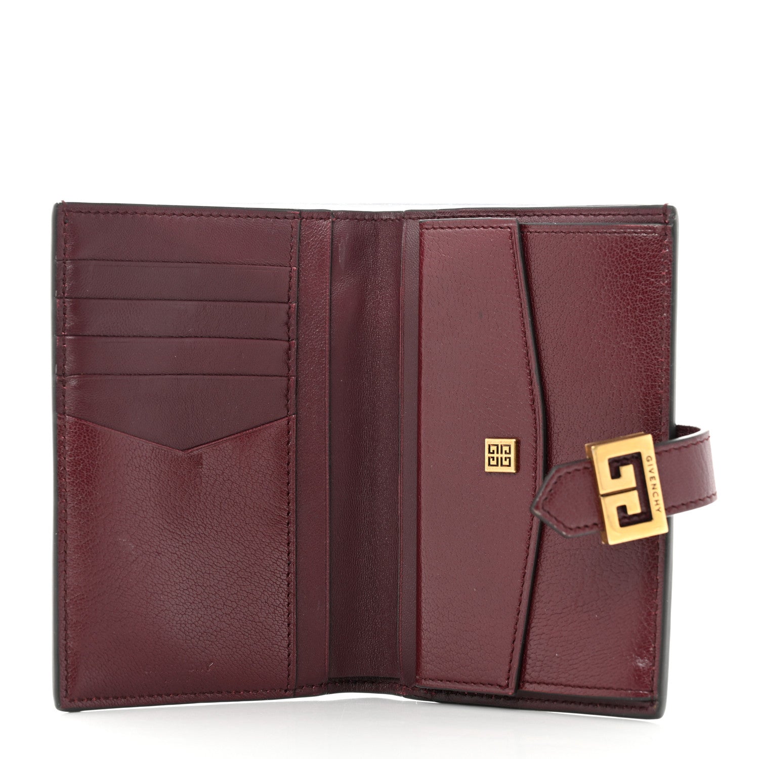 Givenchy Goatskin Diamond Quilted GV3 Medium Wallet Aubergine 10 of 12