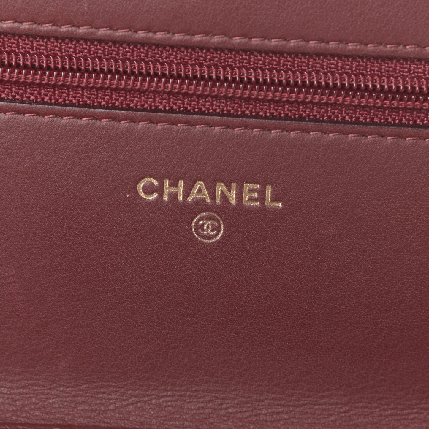 Lambskin Quilted Boy Wallet On Chain WOC Burgundy