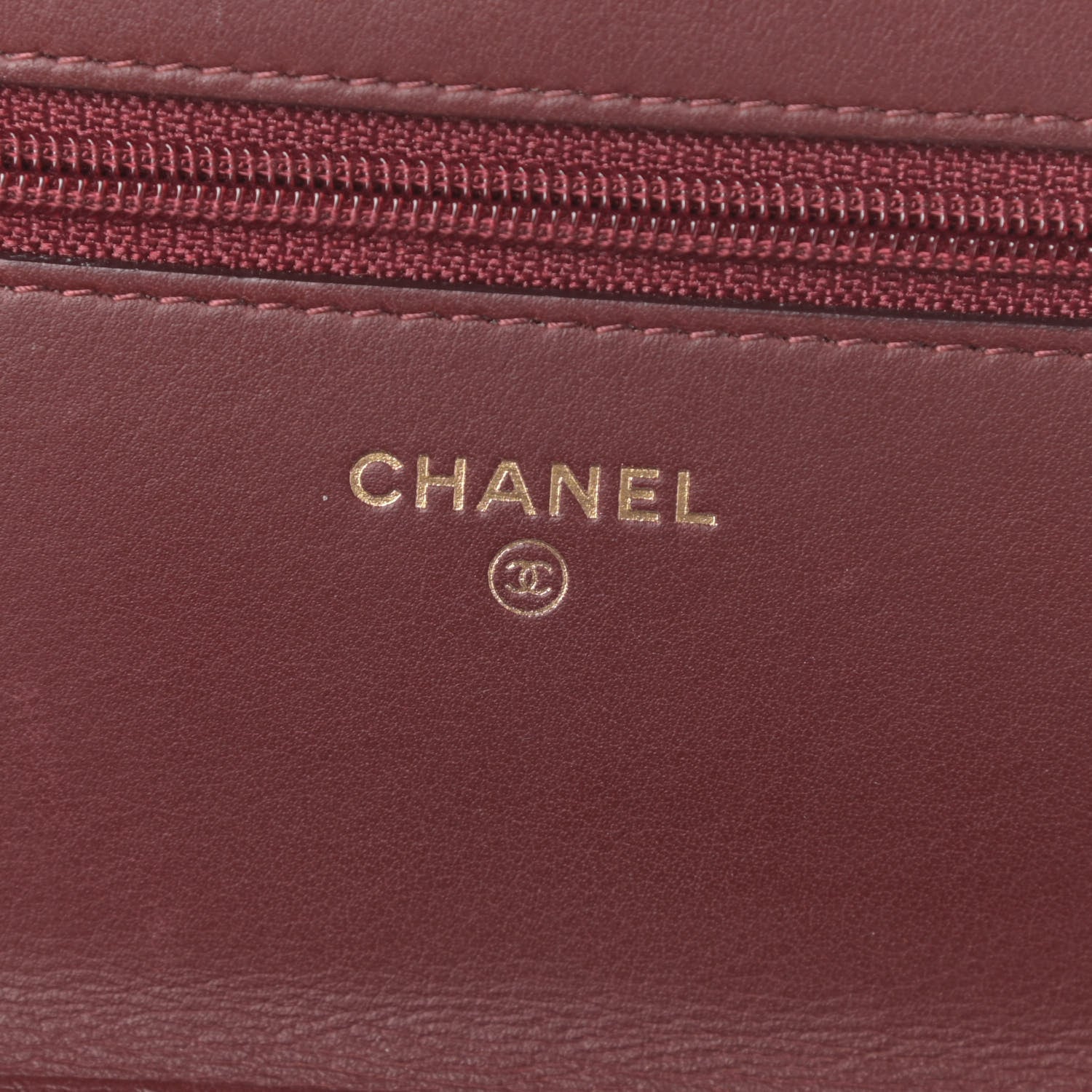 Chanel Lambskin Quilted Boy Wallet On Chain WOC Burgundy 6 of 14