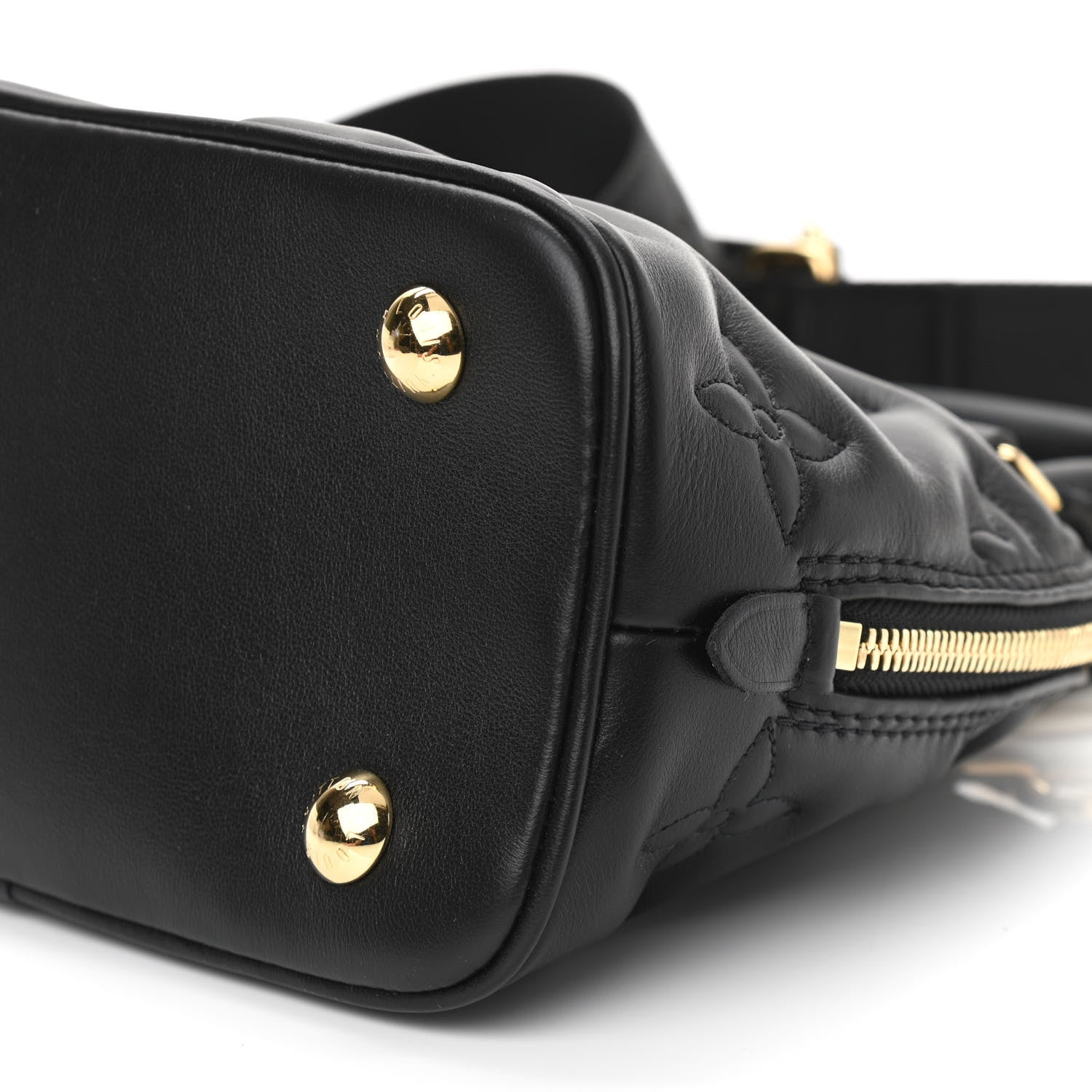 Louis Vuitton Calfskin Bubblegram Alma BB Black 6 of 10