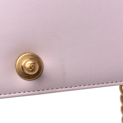 Chanel Calfskin Small Boy Logo Top Handle Flap Lilac 10 of 12