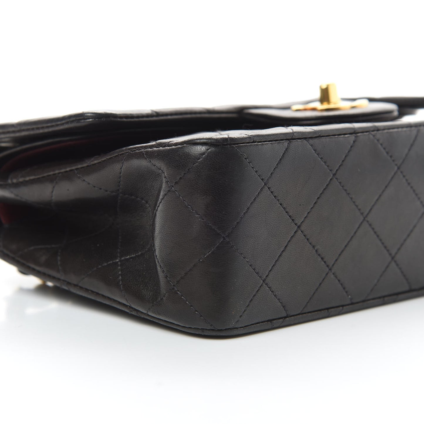 Lambskin Quilted Small Double Flap Black