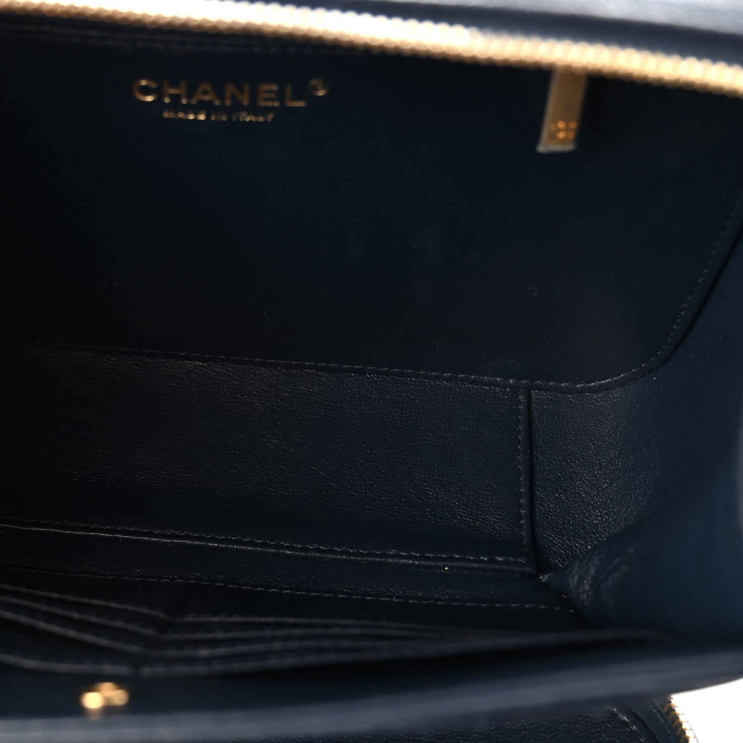 Chanel Caviar Quilted Large CC Filigree Vanity Case Navy 5 of 10