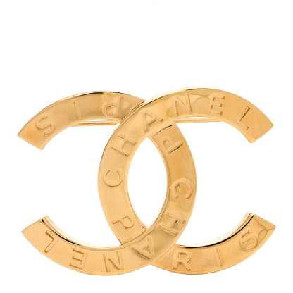 Chanel Metal Paris Button CC Large Brooch Gold 1 of 5