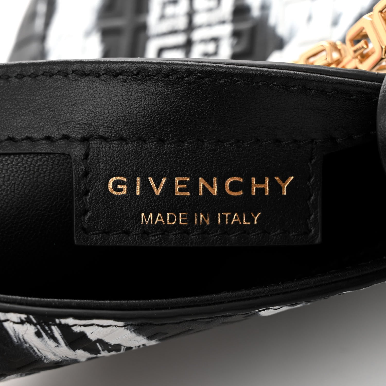 Givenchy Calfskin Logo 4G Embossed Mini Cut Out Shoulder Bag Black White 6 of 10