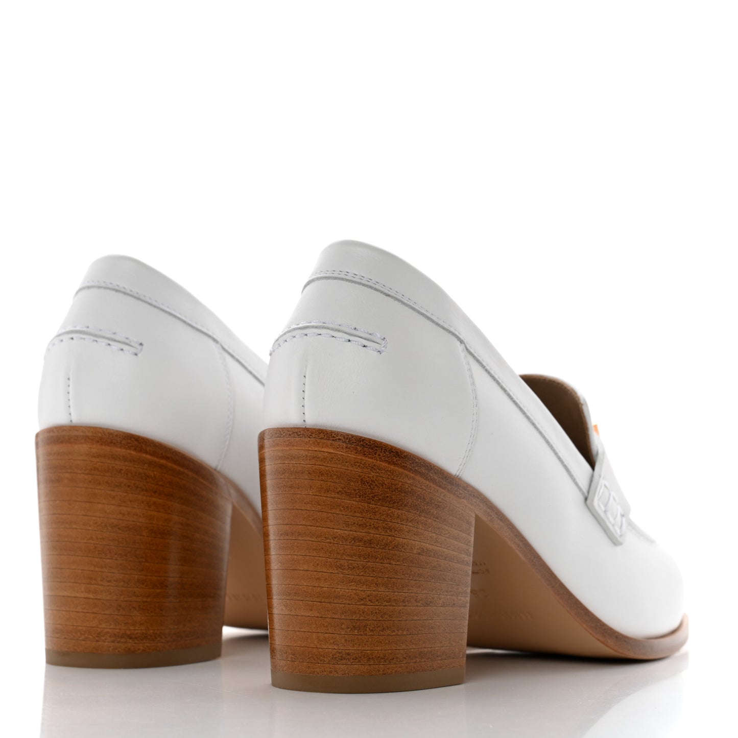 Calfskin Womens Dauphine 70 Moccasin Loafers 36 White