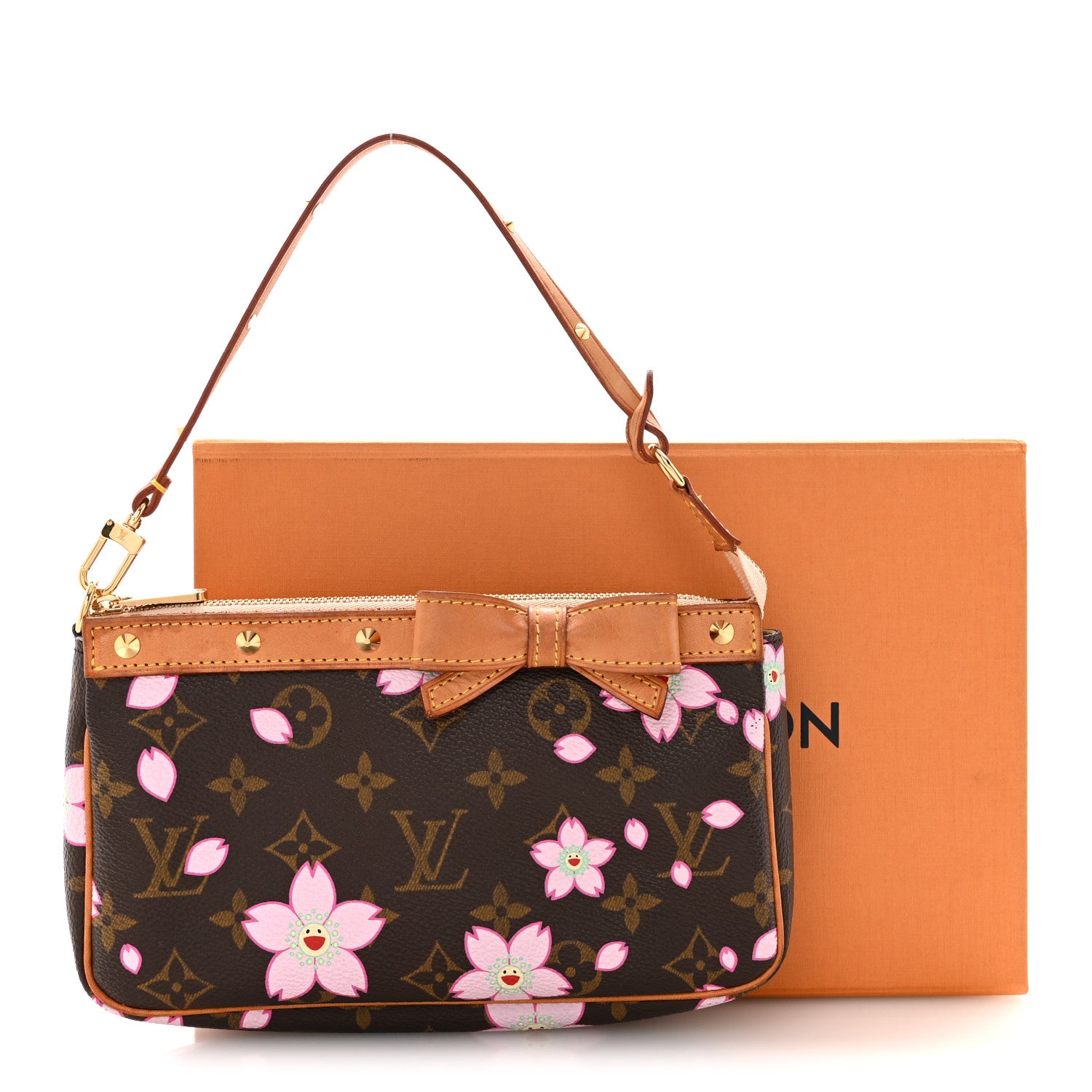 Louis Vuitton Monogram Cherry Blossom Pochette Accessories Brown