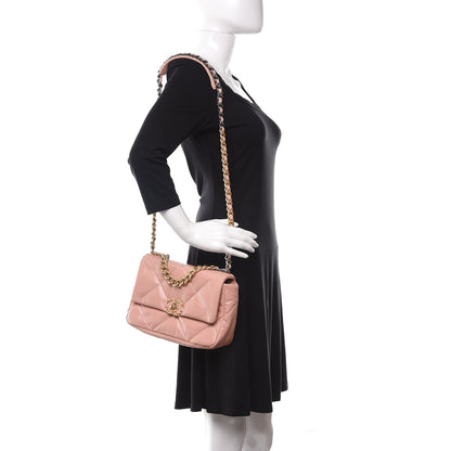 Chanel Goatskin Quilted Medium 19 Flap Light Pink 3 of 9