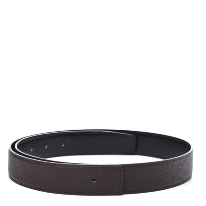 Hermes Box Togo 32mm Belt Strap 85 Black Chocolate 1 of 6