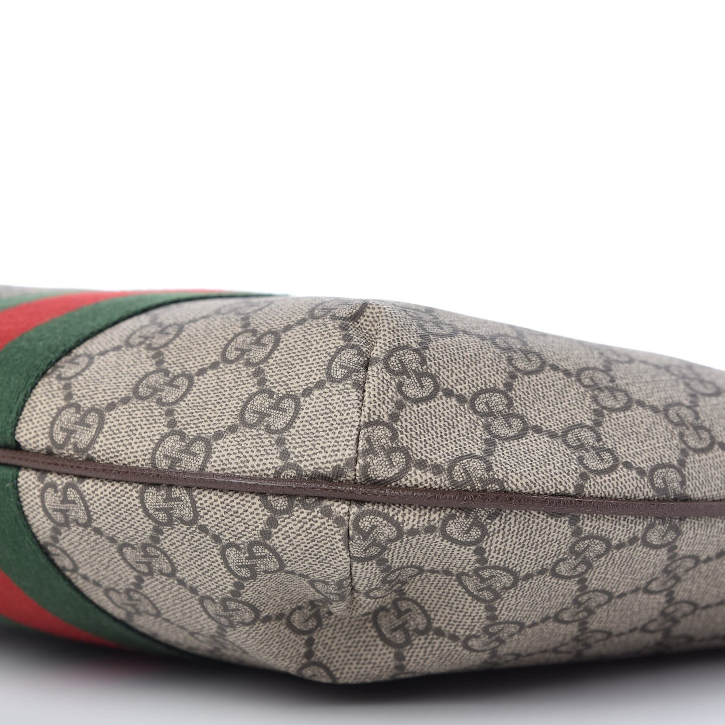 GG Supreme Monogram Web Small Ophidia Half Moon Hobo Brown