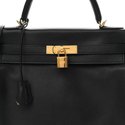 Hermes Swift Horseshoe Kelly Retourne 32 Black Gris Mouette 8 of 16