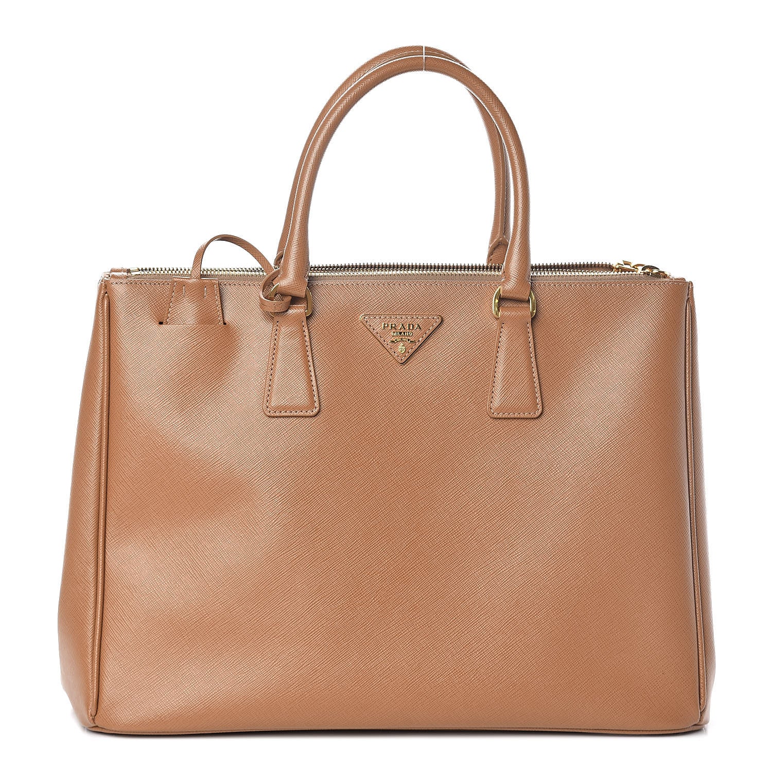 Prada Saffiano Large Galleria Double Zip Tote Caramel 1 of 9