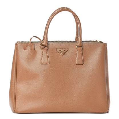 Prada Saffiano Large Galleria Double Zip Tote Caramel 1 of 9