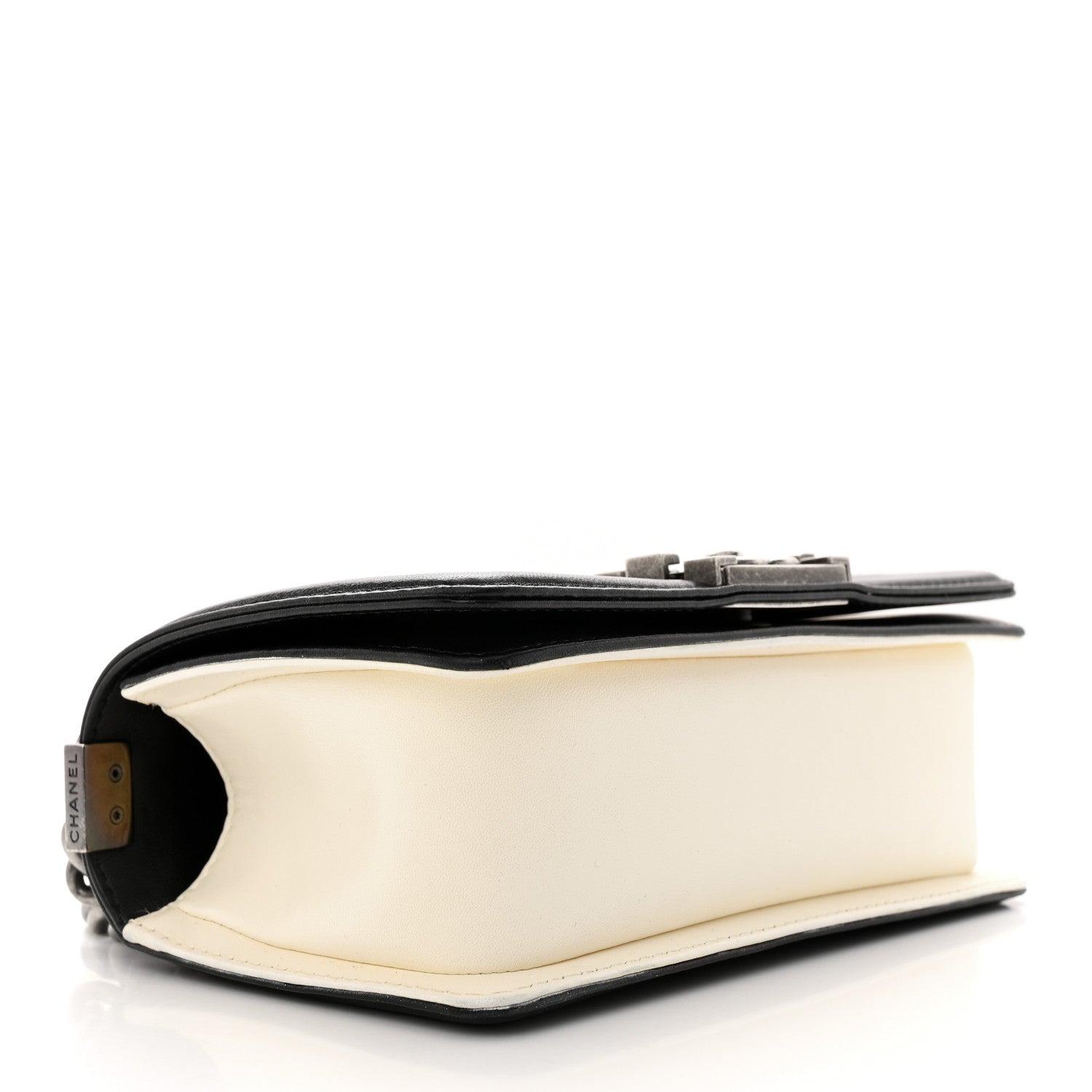 Chanel Lambskin Quilted Small Boy Flap Black White 4 of 13