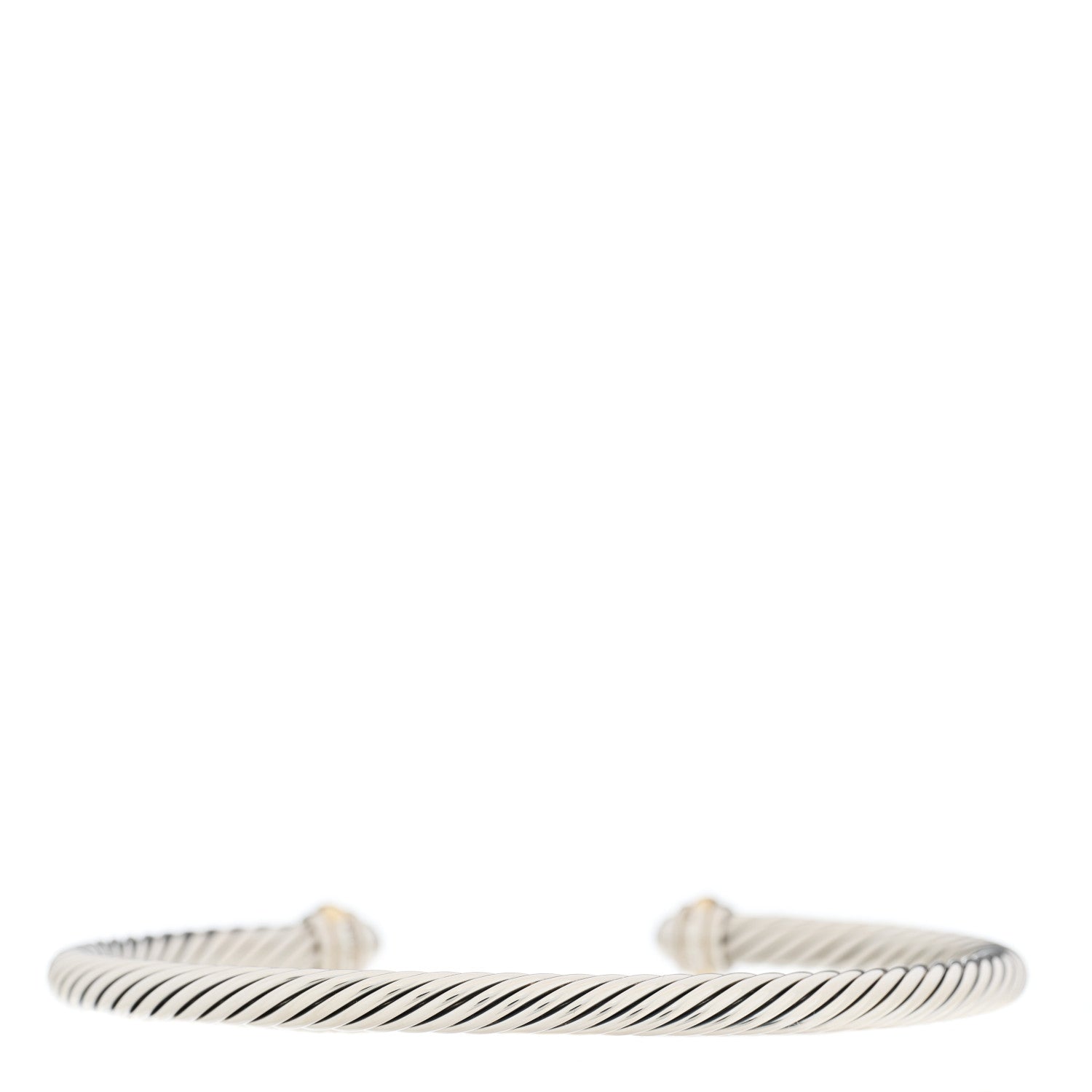 David Yurman Sterling Silver 18K Yellow Gold 4mm Cable Classics Bracelet 2 of 3