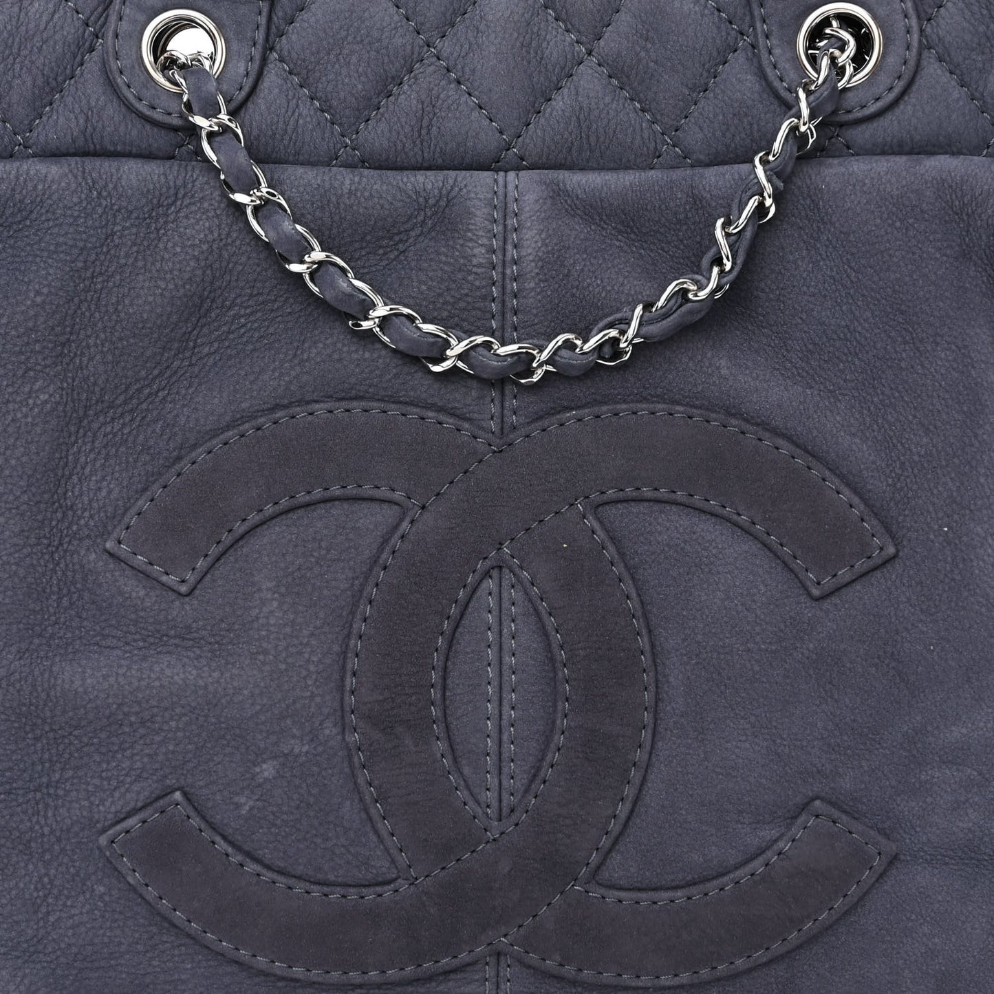 Nubuck Large Trianon Tote Navy Blue