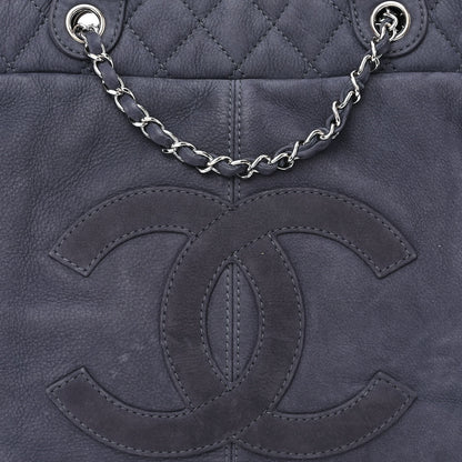 Chanel Nubuck Large Trianon Tote Navy Blue 9 of 11