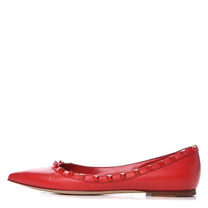 Valentino Garavani Nappa Monochrome Rockstud Ballerina Flats 39 Rouge Pur 1 of 10