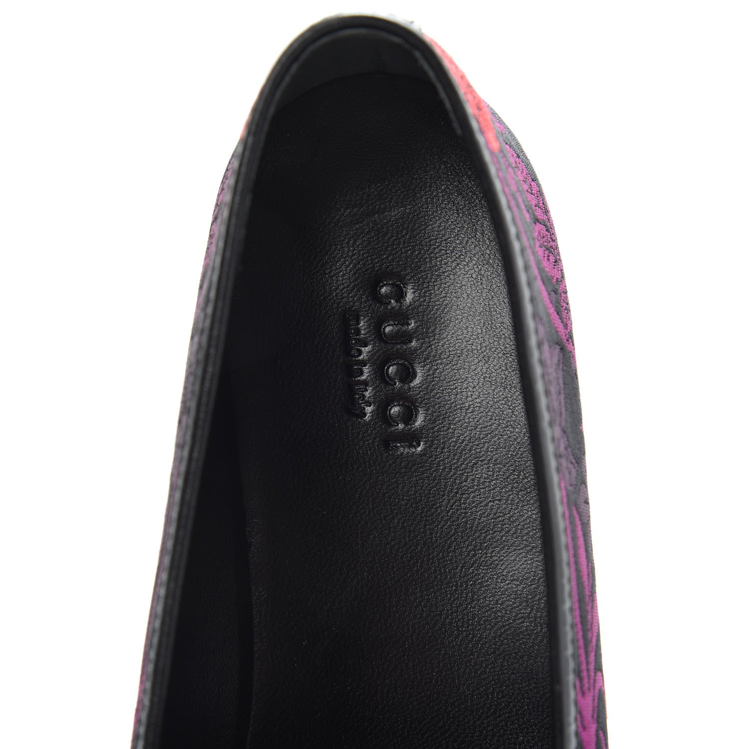 Gucci Jacquard Floral Womens Horsebit Jordaan Loafers 40.5 Black Begonia 6 of 9