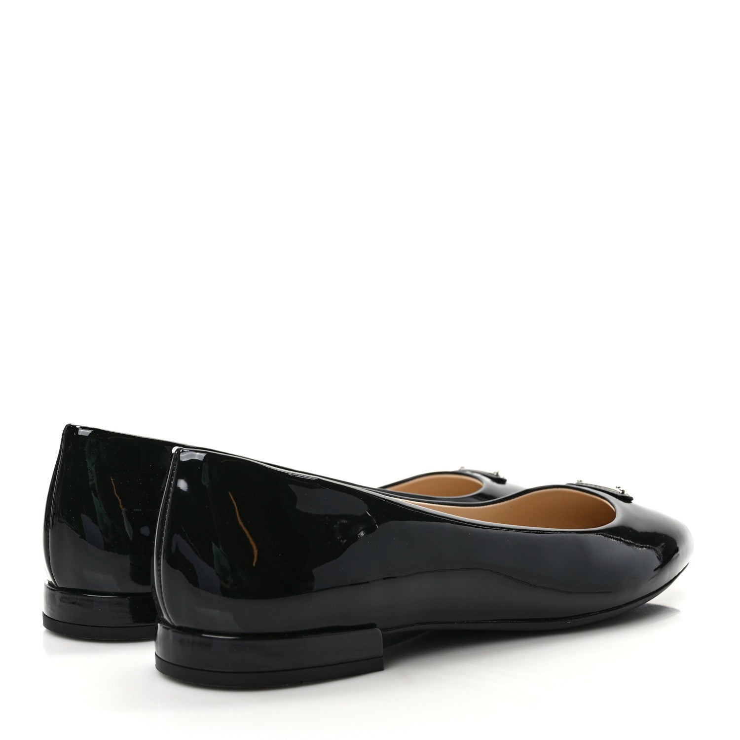 Prada Patent Triangle Ballerina Flats 39.5 Black 37 Black 5 of 9