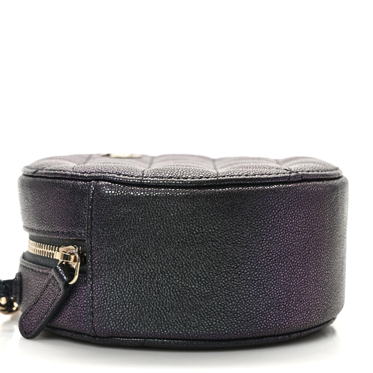 Chanel Iridescent Caviar Quilted Round Clutch With Chain Black 8 of 14