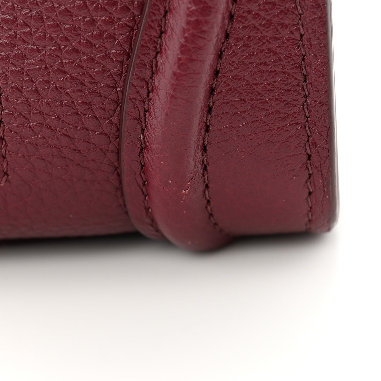 Drummed Calfskin Nano Luggage Burgundy
