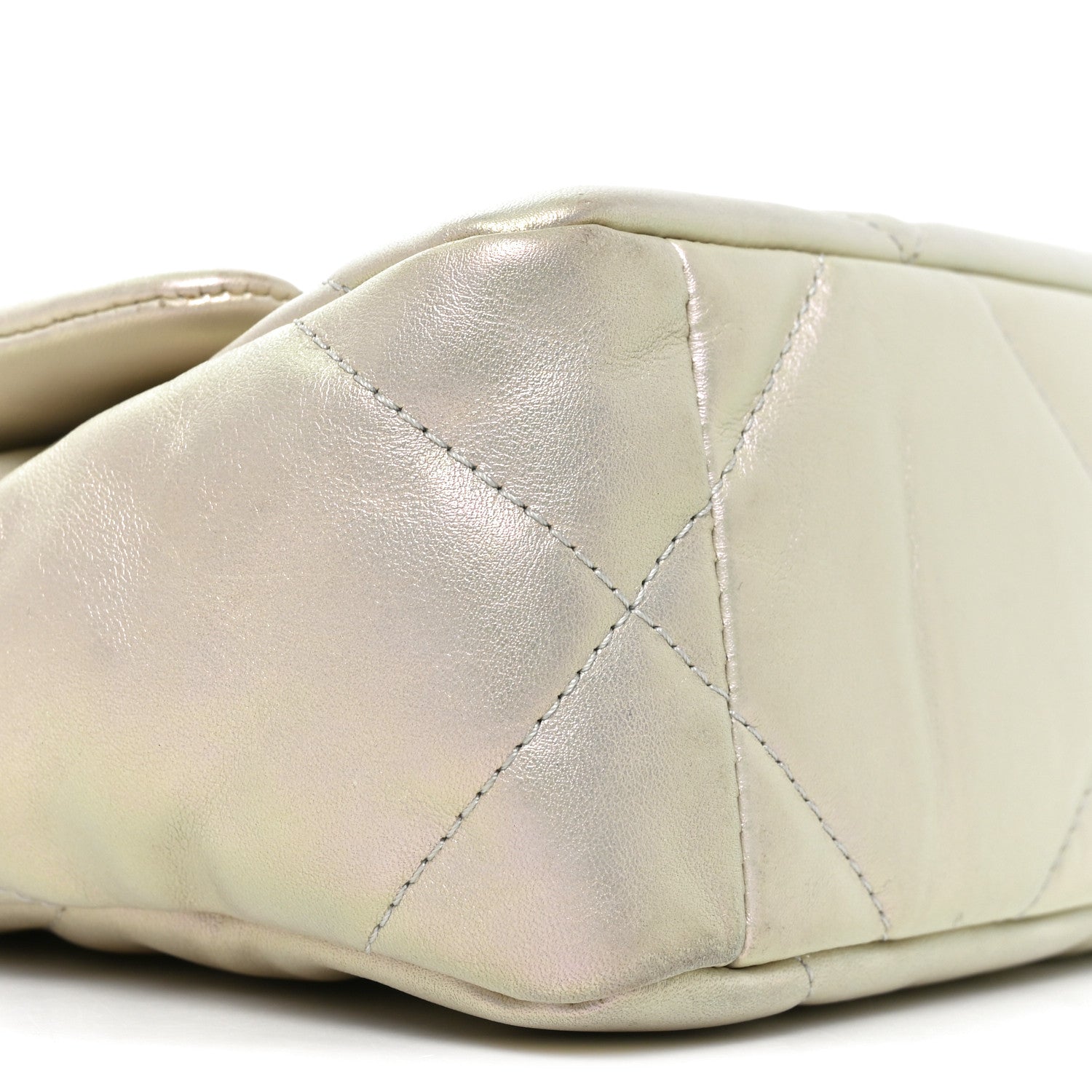 Chanel Iridescent Calfskin Quilted Medium Chanel 19 Flap White 9 of 10
