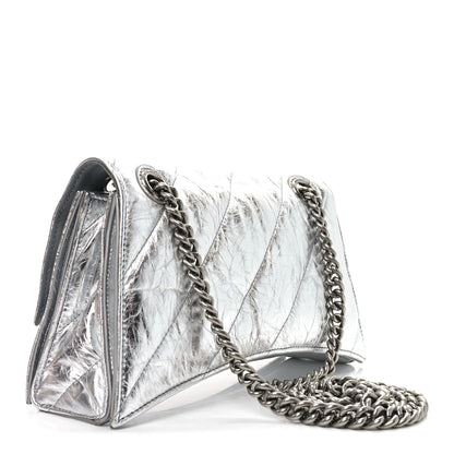 Balenciaga Crushed Calfskin Quilted Small Crush Chain Bag Silver 3 of 9