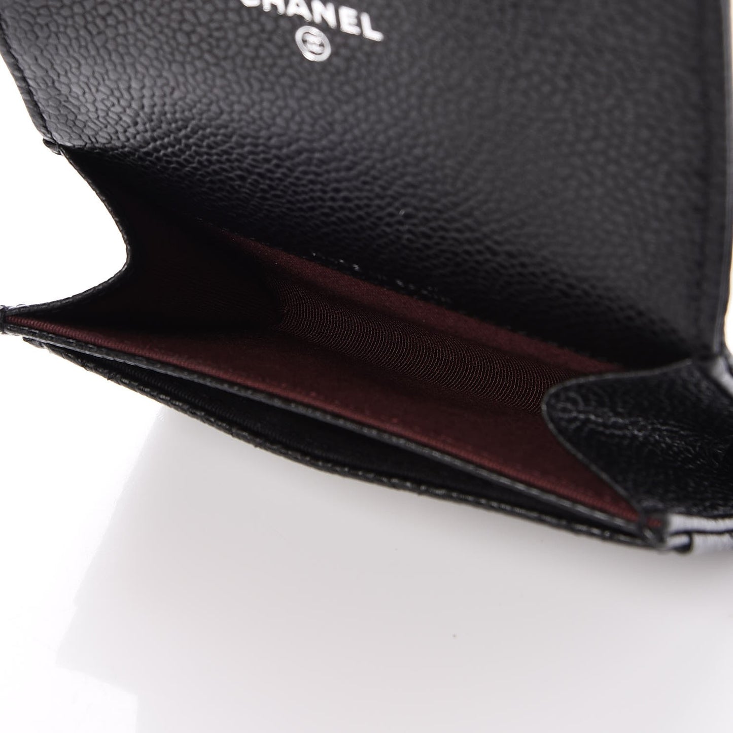 Caviar Quilted Flap Card Holder Black