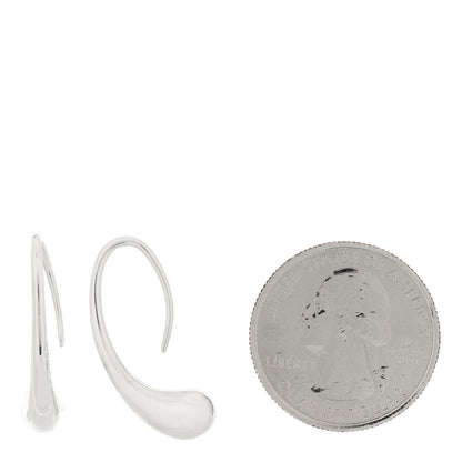 Tiffany Sterling Silver Elsa Peretti Teardrop Hoop Earrings 2 of 4