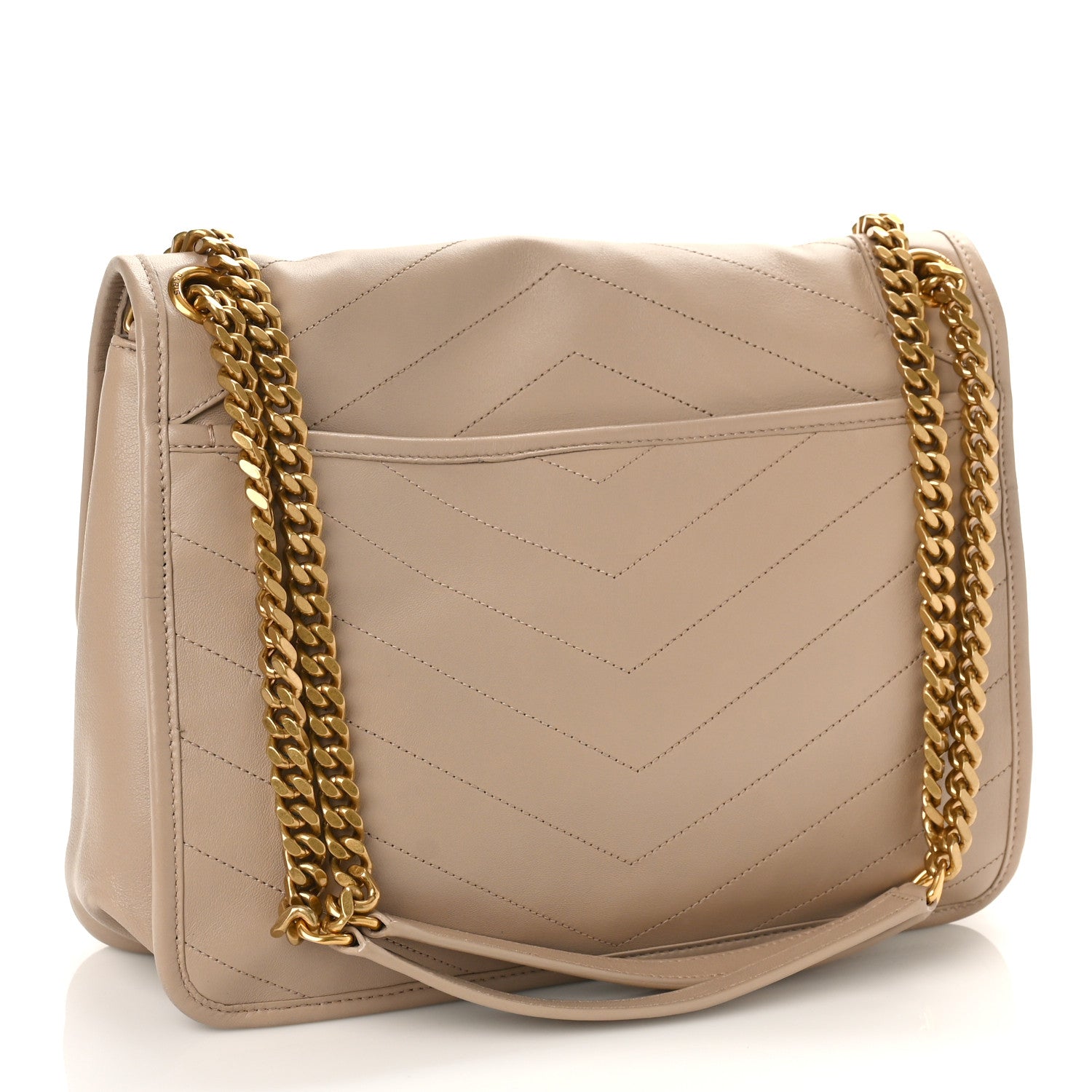 Saint Laurent Lambskin Matelasse Monogram Medium Niki Chain Satchel Dark Beige 3 of 8