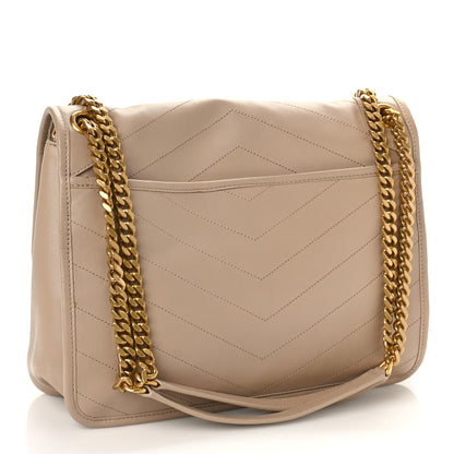 Saint Laurent Lambskin Matelasse Monogram Medium Niki Chain Satchel Dark Beige 3 of 8