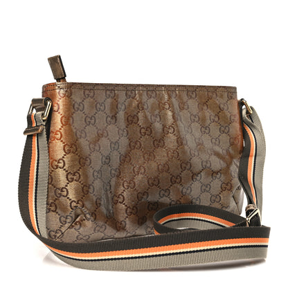 Gucci Crystal Monogram Web Small Flat Messenger Crossbody Bronze 3 of 13