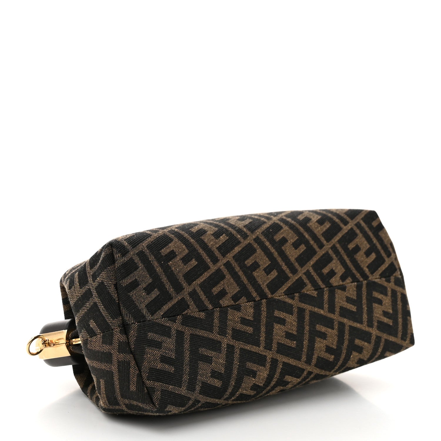 Fendi Shiny Nappa Fabric Jacquard FF 1974 Midi Fendi Tobacco Moro Ebano 4 of 10