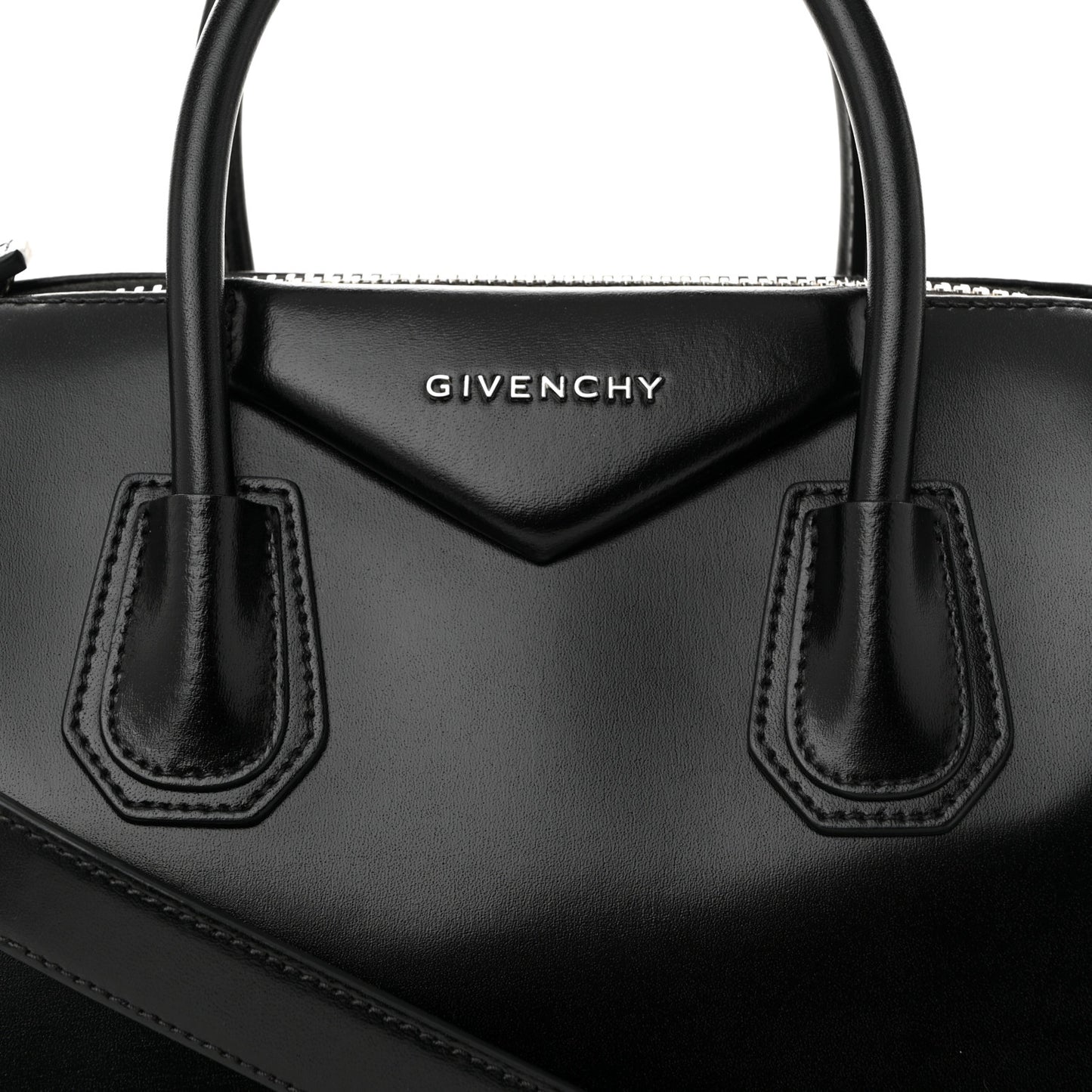 Shiny Lord Calfskin Small Antigona Black