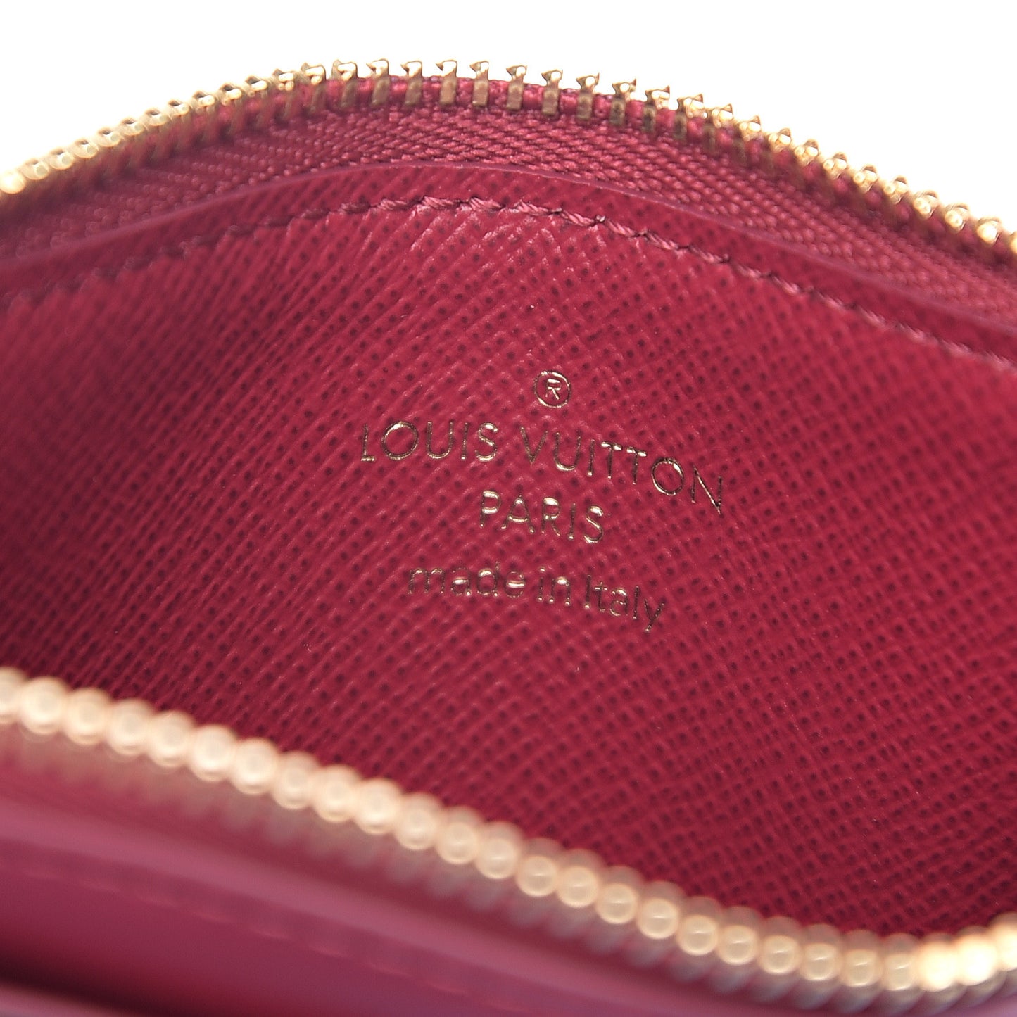 Monogram Zipped Card Holder Fuchsia