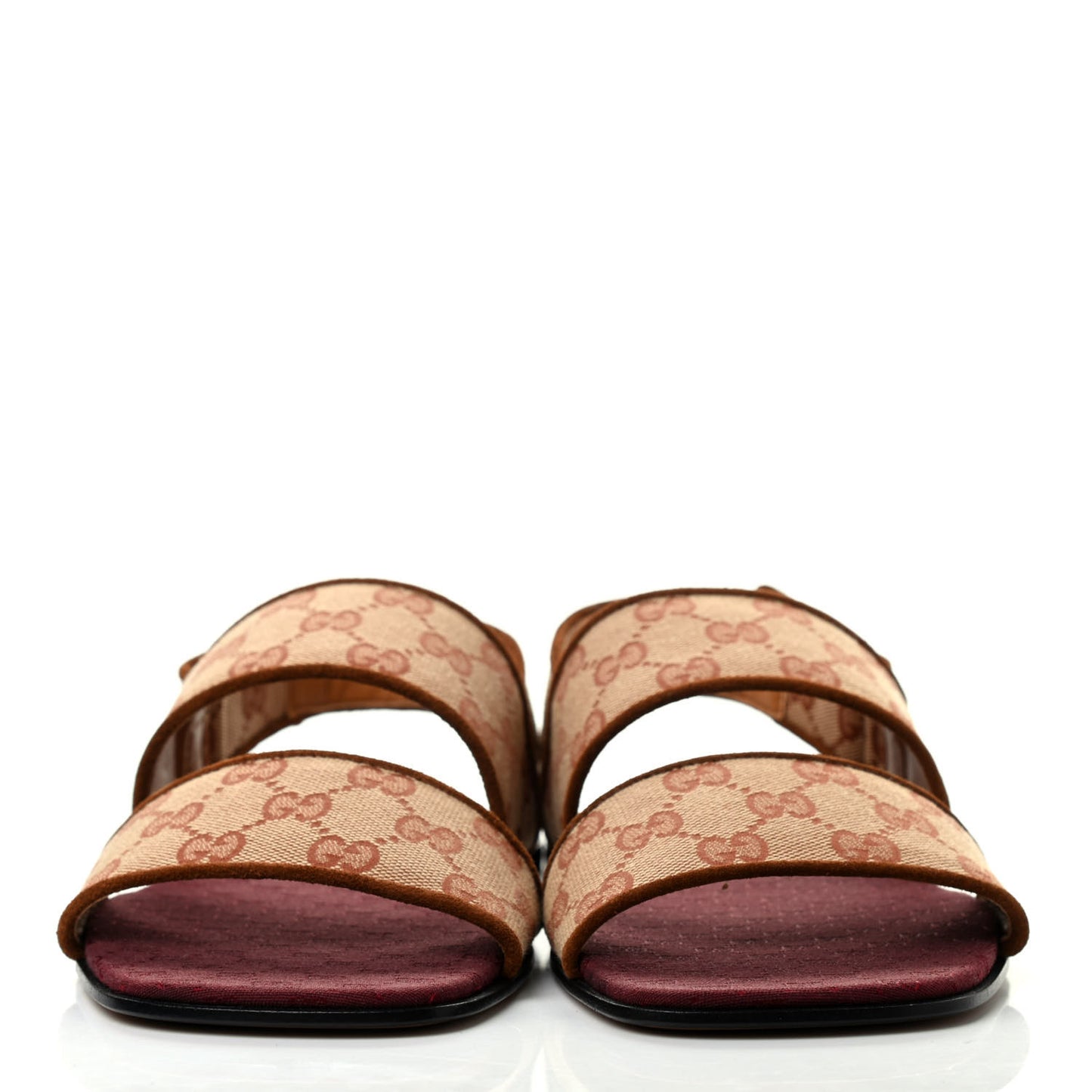 Canvas GG Monogram Mens Slingback Flat Sandals 6.5 Beige Ruggine Cuir