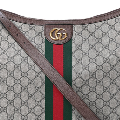 Gucci GG Supreme Monogram Web Ophidia Half Moon Hobo Brown 7 of 9