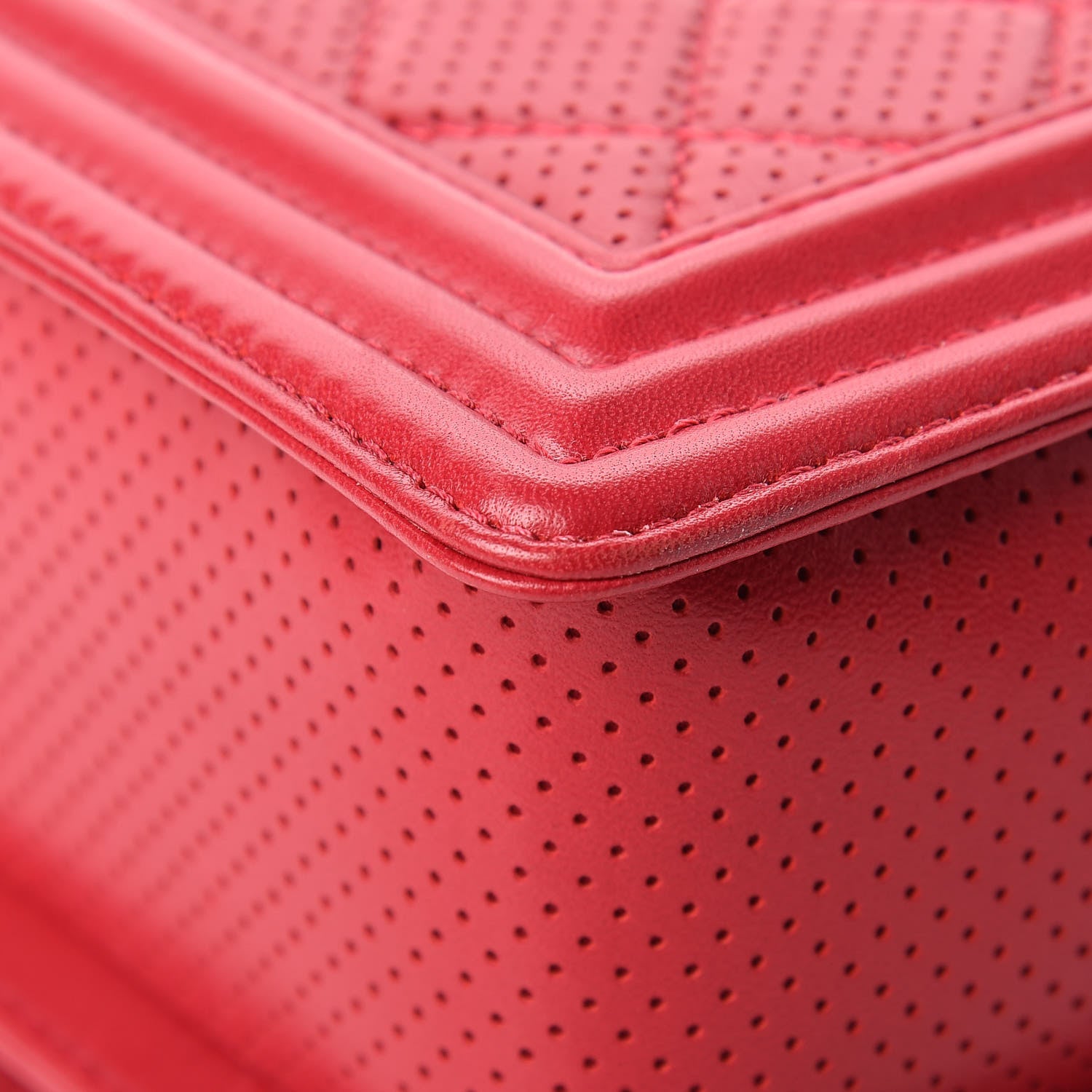 Chanel Perforated Lambskin Quilted New Medium Boy Flap Dark Pink 12 of 13
