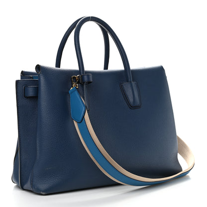 MCM Grained Calfskin Medium Milla Tote Navy 3 of 22