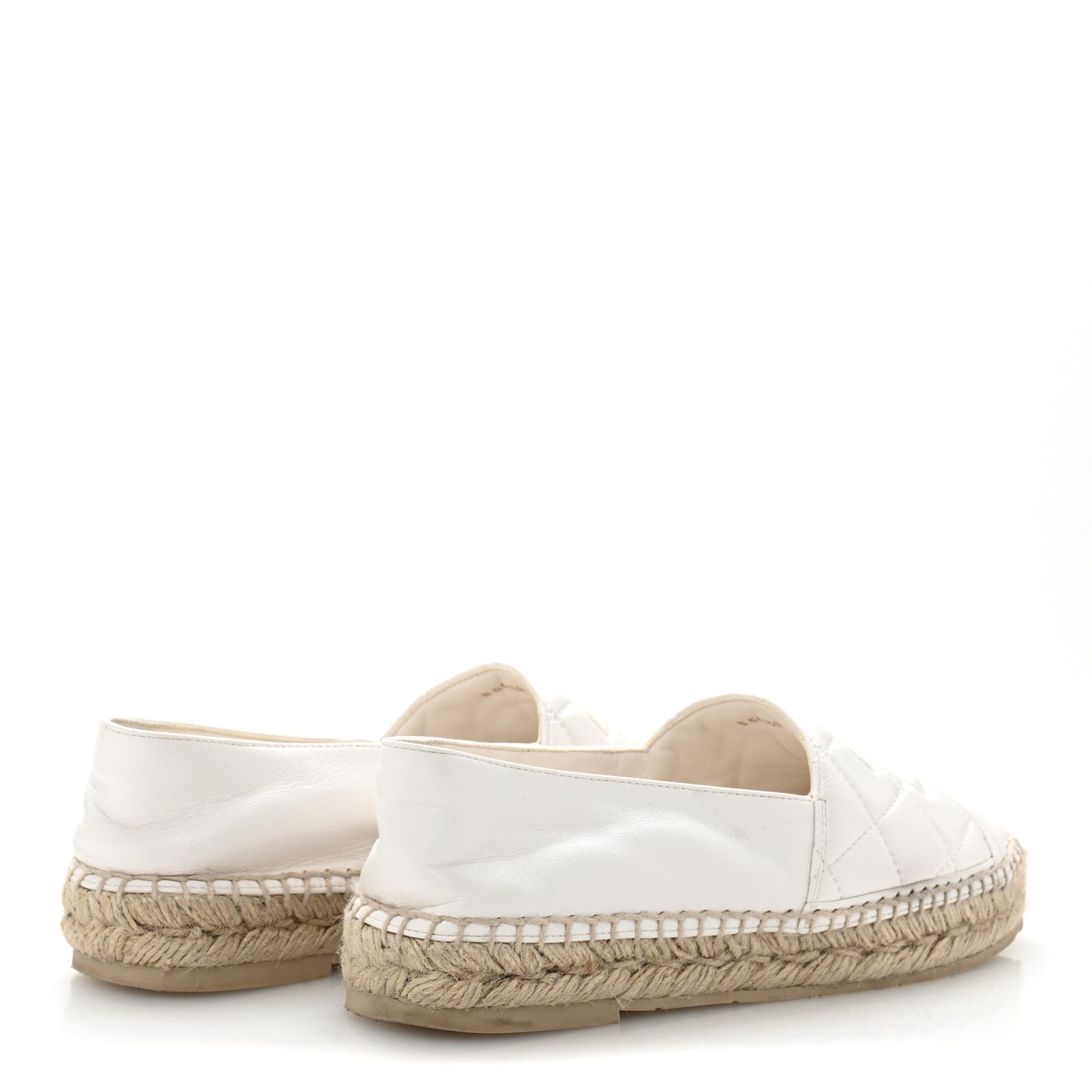 Lambskin Quilted CC Espadrilles 38 White