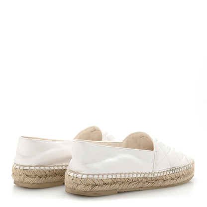Chanel Lambskin Quilted CC Espadrilles 38 White 5 of 10