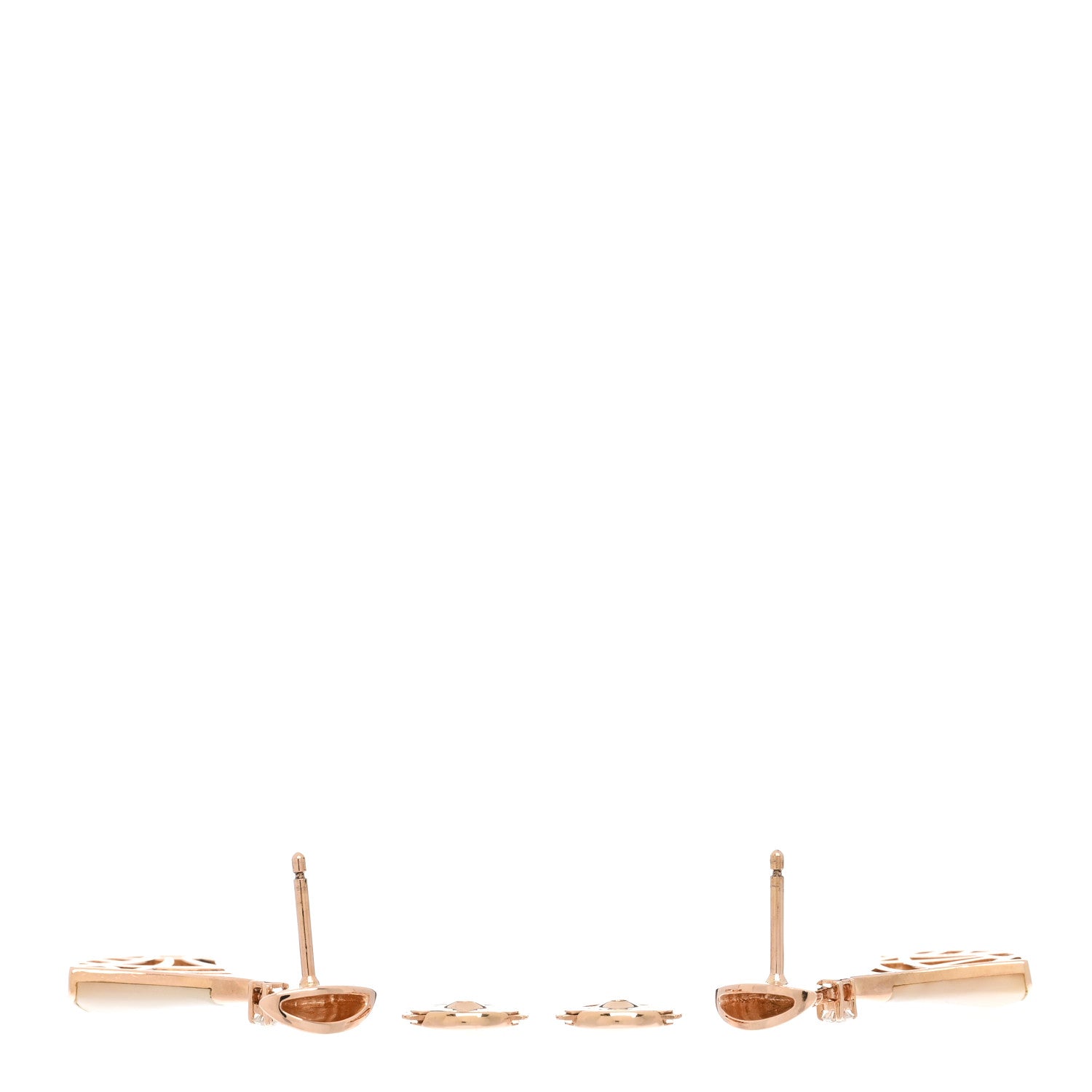 Bulgari 18K Rose Gold Diamond Mother of Pearl Divas' Dream Earrings 3 of 4
