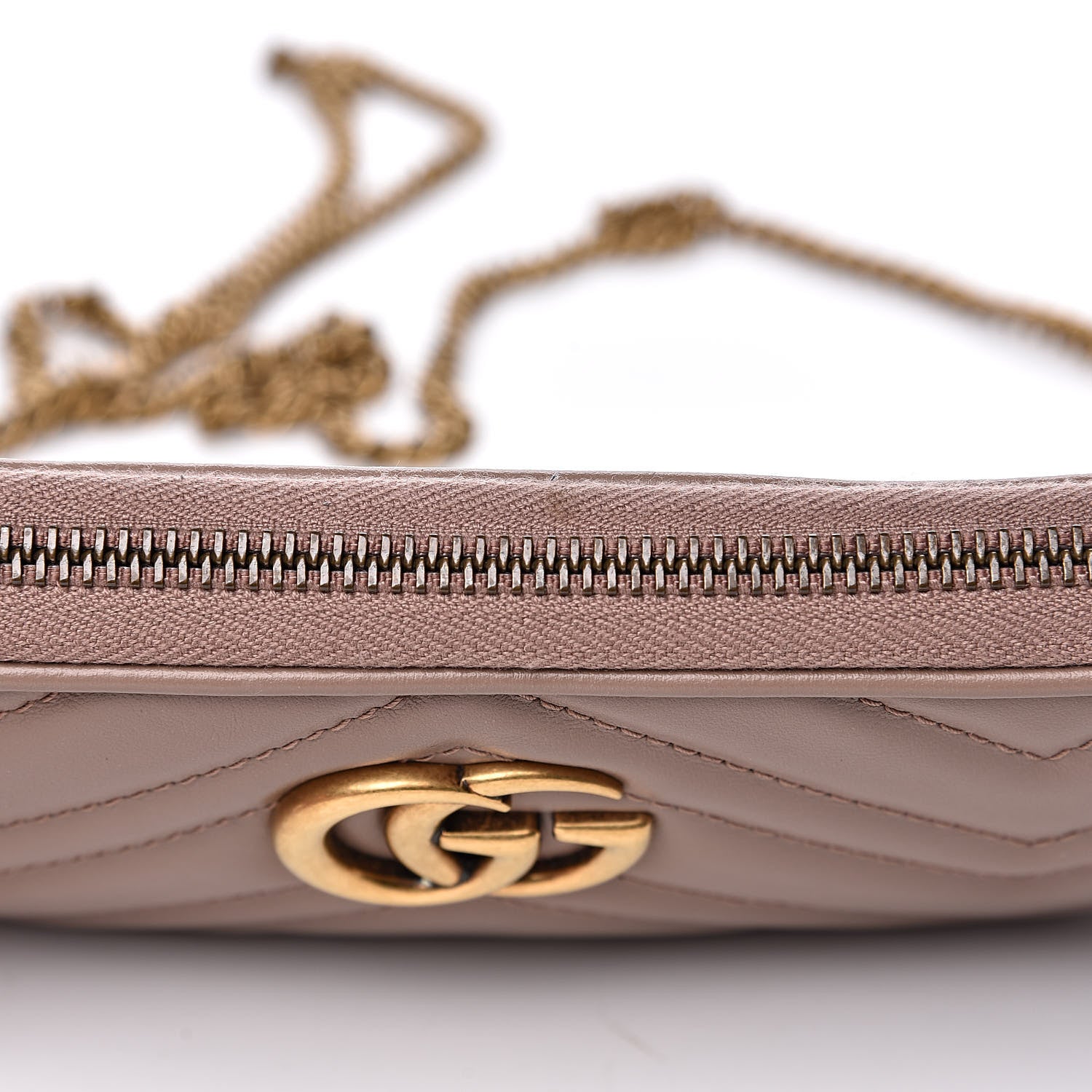 Gucci Calfskin Matelasse Mini GG Marmont Chain Crossbody Bag Porcelain Rose 14 of 14