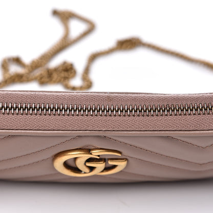 Gucci Calfskin Matelasse Mini GG Marmont Chain Crossbody Bag Porcelain Rose 14 of 14
