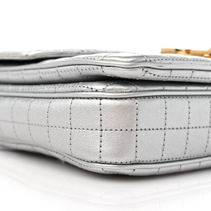 Celine Laminated Calfskin Quilted Medium C Bag Silver 8 of 10
