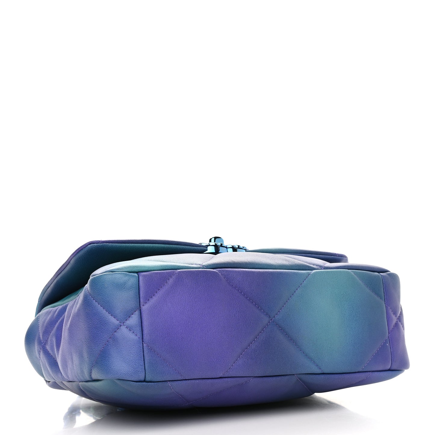 Tie Dye Calfskin Quilted Medium Chanel 19 Flap Blue Purple